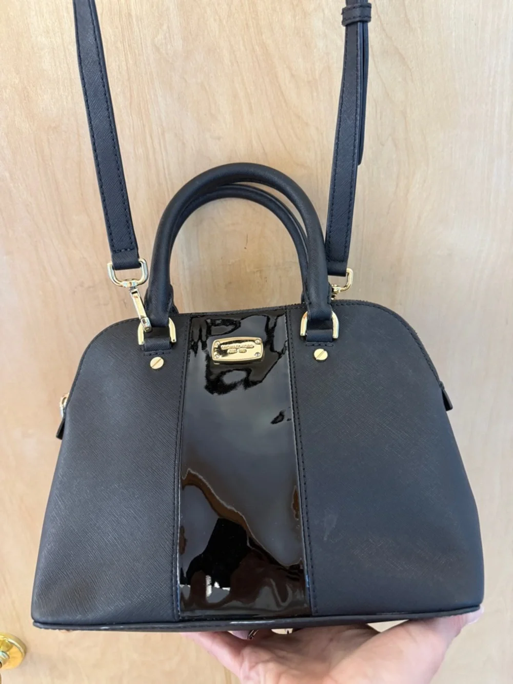 Michael Kors Cindy Large Dome Satchel - Saffiano & Patent